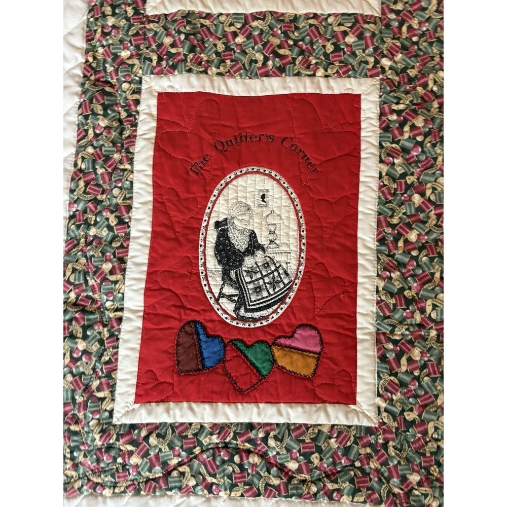 Handmade Embroidery Monthly Calendar Patchwork Quilt Wall Hanging Art 98x83